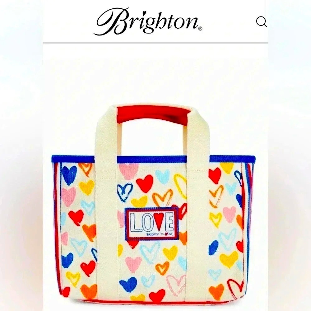 NWT Brighton Red/White & You Mini Summer Canvas Tote/Purse/Handbag - Picture 1 of 13